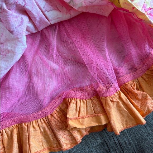 Giggle Moon Girls Outfit Dress and Ruffle Pants Set Floral Green Pink - Picture 10 of 10